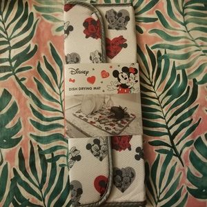 Disney Mickey Minnie Mouse Hearts Cute Dish Kitchen Drying Mat Valentines NWT